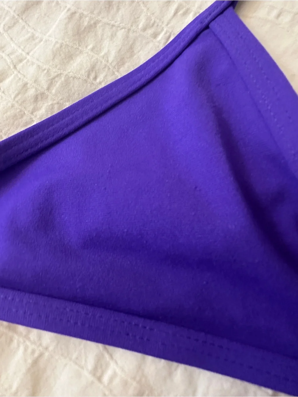 Jolyn Clothing Vent Purple String Bikini Top with Adjustable Ties
